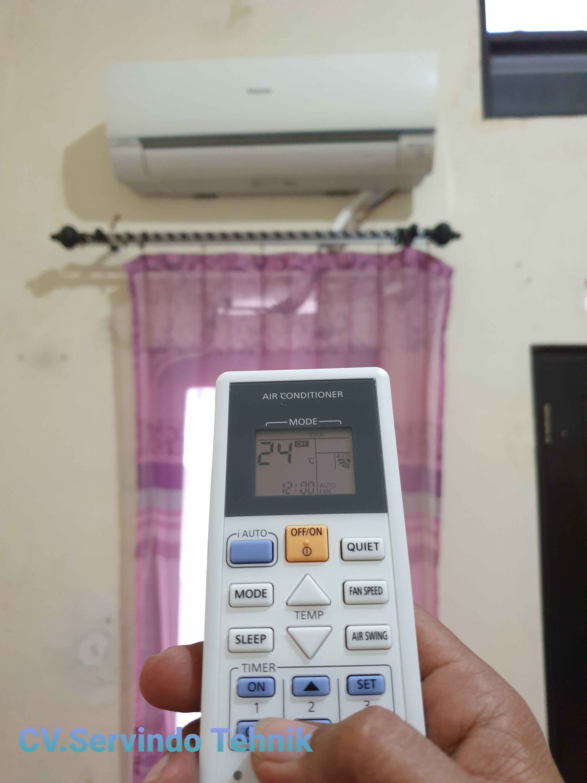 Cara setting suhu pada remot ac ruangan